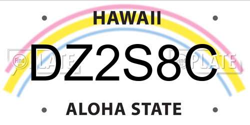 DZ2S8C Hawaii License Plate