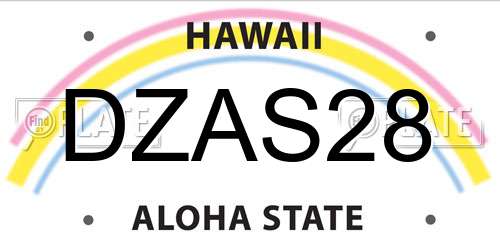 DZAS28 Hawaii License Plate