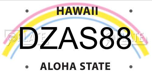 DZAS88 Hawaii License Plate