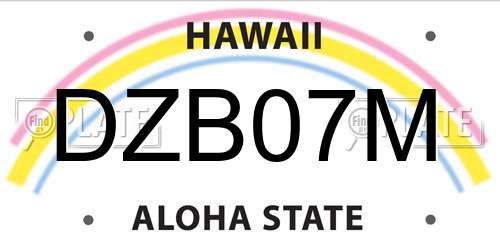 DZB07M Hawaii License Plate
