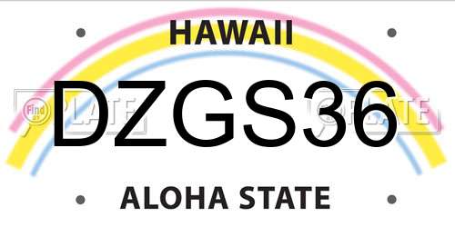 DZGS36 Hawaii License Plate