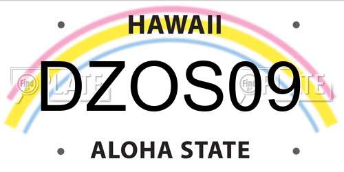 DZOS09 Hawaii License Plate
