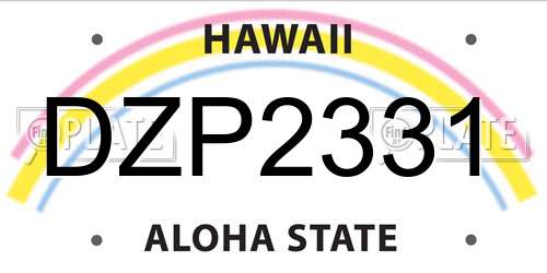 DZP2331 Hawaii License Plate
