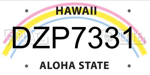DZP7331 Hawaii License Plate