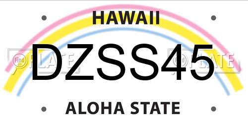 DZSS45 Hawaii License Plate