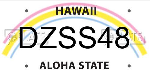 DZSS48 Hawaii License Plate