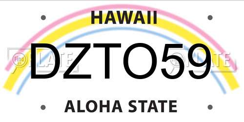 DZTO59 Hawaii License Plate