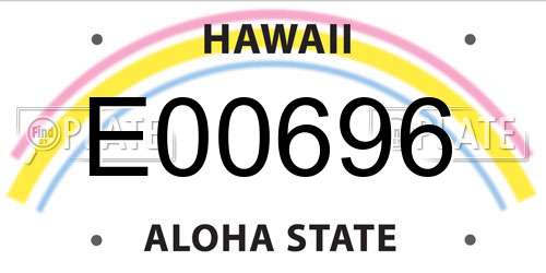 E00696 Hawaii License Plate