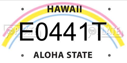 E0441T Hawaii License Plate