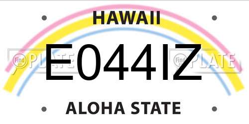 E044IZ Hawaii License Plate
