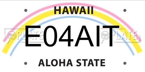 E04AIT Hawaii License Plate