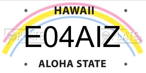 E04AIZ Hawaii License Plate
