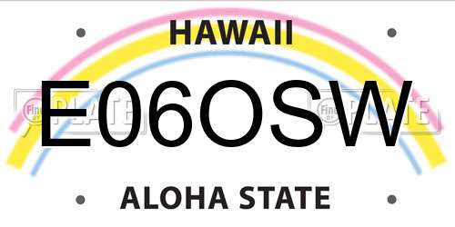 E06OSW Hawaii License Plate