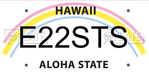 E22STS Hawaii License Plate