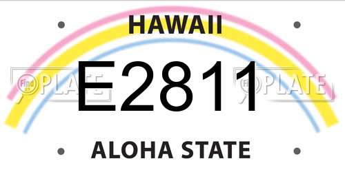E2811 Hawaii License Plate