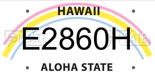E2860H Hawaii License Plate