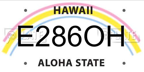 E286OH Hawaii License Plate