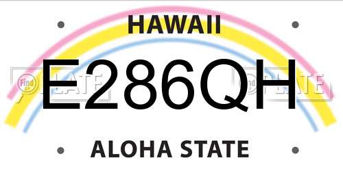 E286QH Hawaii License Plate