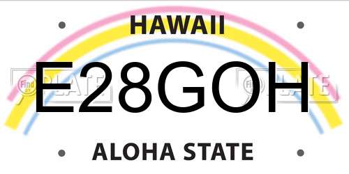 E28GOH Hawaii License Plate