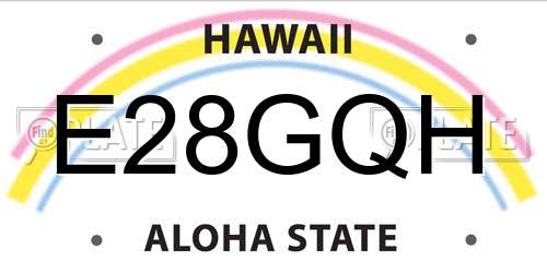E28GQH Hawaii License Plate
