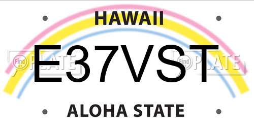 E37VST Hawaii License Plate