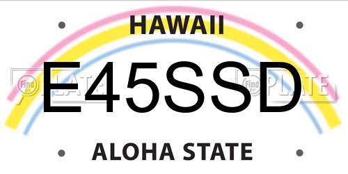 E45SSD Hawaii License Plate