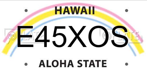 E45XOS Hawaii License Plate