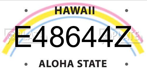 E48644Z Hawaii License Plate