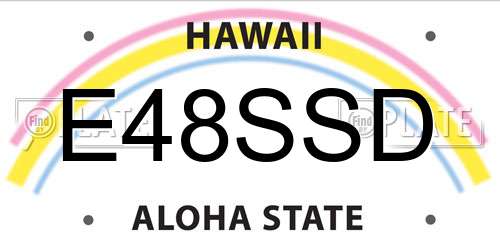E48SSD Hawaii License Plate