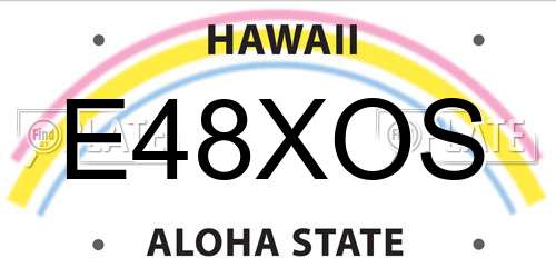 E48XOS Hawaii License Plate