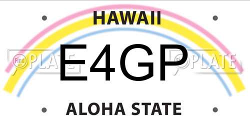 E4GP Hawaii License Plate