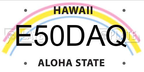 E50DAQ Hawaii License Plate
