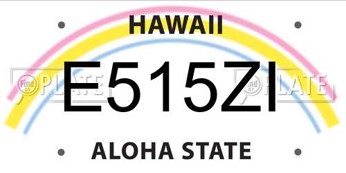 E515ZI Hawaii License Plate