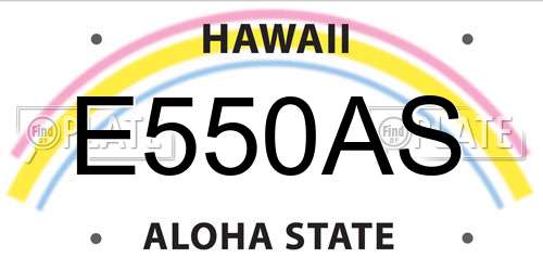 E550AS Hawaii License Plate