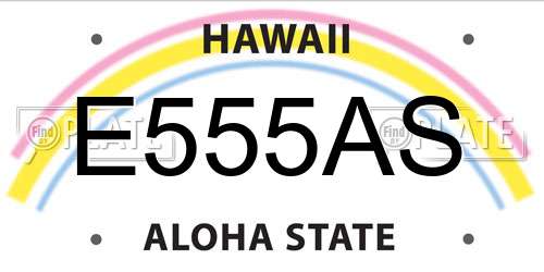 E555AS Hawaii License Plate