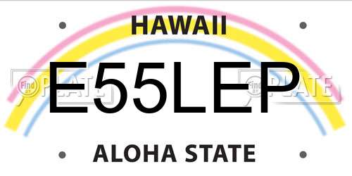 E55LEP Hawaii License Plate