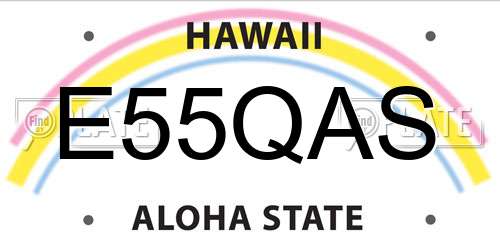 E55QAS Hawaii License Plate