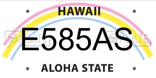 E585AS Hawaii License Plate