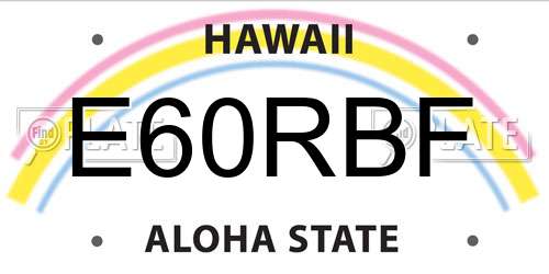 E60RBF Hawaii License Plate