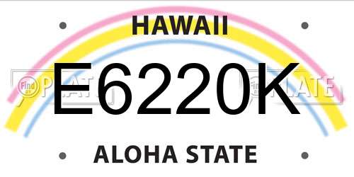 E6220K Hawaii License Plate