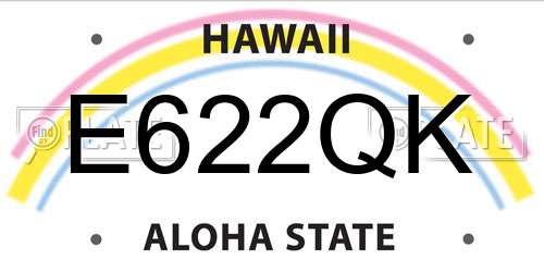 E622QK Hawaii License Plate