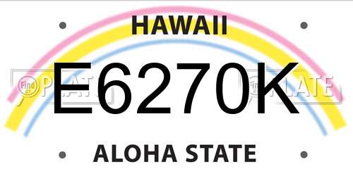E6270K Hawaii License Plate