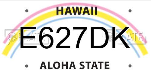 E627DK Hawaii License Plate