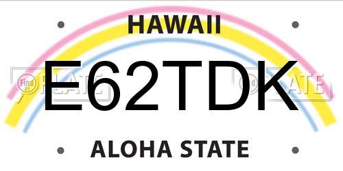 E62TDK Hawaii License Plate