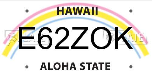 E62ZOK Hawaii License Plate