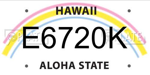 E6720K Hawaii License Plate