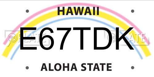 E67TDK Hawaii License Plate
