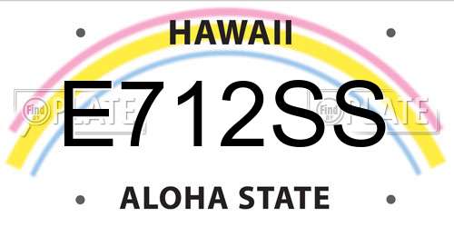 E712SS Hawaii License Plate