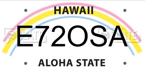 E72OSA Hawaii License Plate