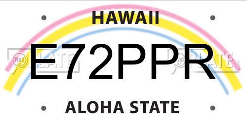 E72PPR Hawaii License Plate